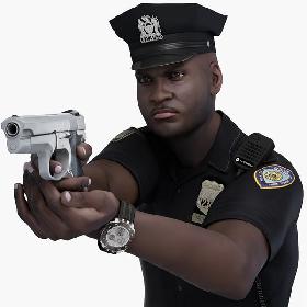 3D模型-Police Officer Black Male
